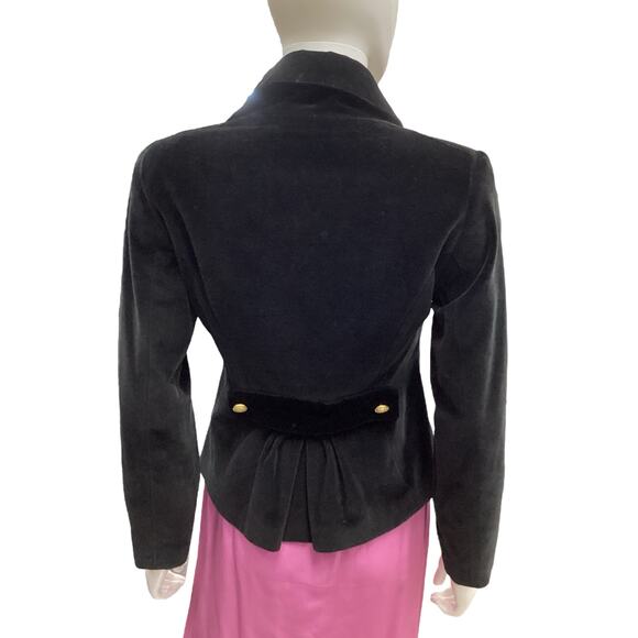 Skirtin Around Blazer Women’s SZ 2 Velvety Soft Beautiful Colorful Lining Black - Picture 3 of 4